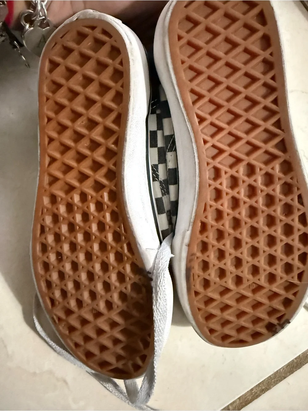 Vans Kids Checkerboard Old Skool Sneakers - Black & White size 13 kids GUC